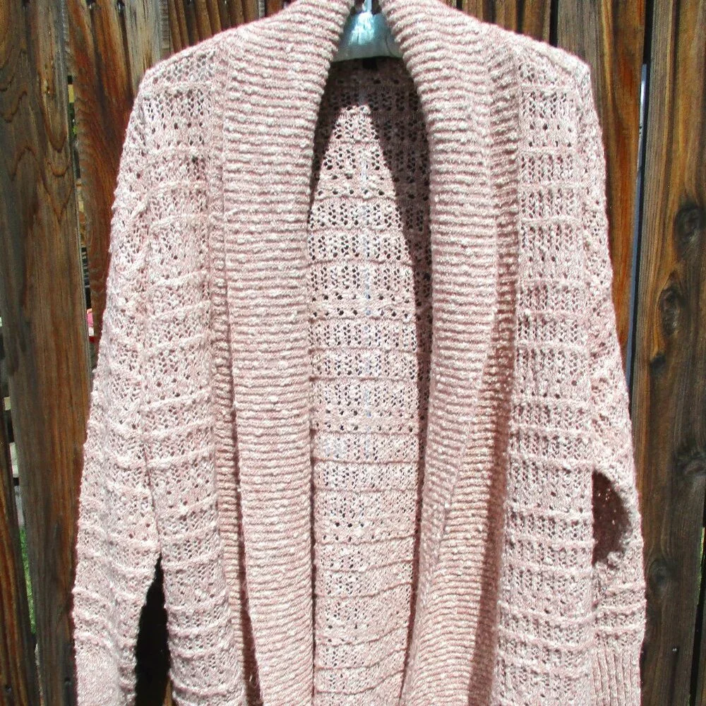 NEW Frye Women's Open Front Cardigan Pastel Mauve Size L NWT - Picture 1 of 9